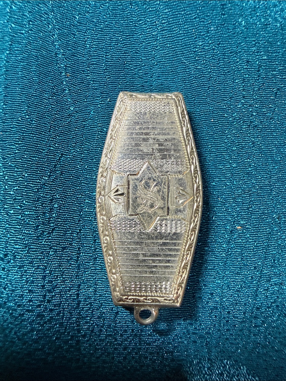 Antique sterling silver pocket watch belt loop